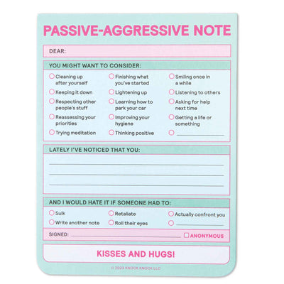 Passive Aggressive Note Pad - Femail Creations