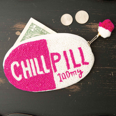 Chill Pill Beaded Coin Purse - Femail Creations
