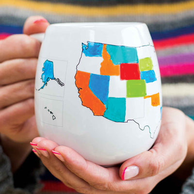 USA Map Color In Mug - Femail Creations