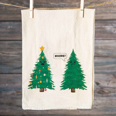 Funny Christmas Trees Tea Towel - Femail Creations
