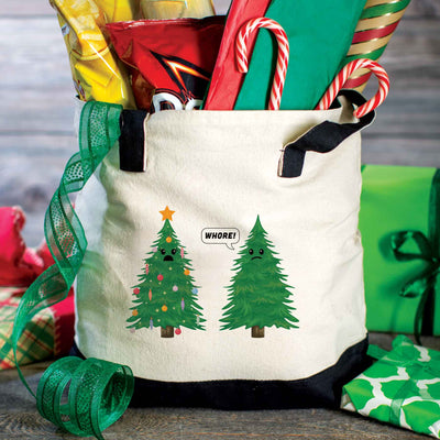 Funny Christmas Trees Tote Bag - Femail Creations