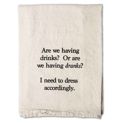 Drinks or Dranks Tea Towel - Femail Creations