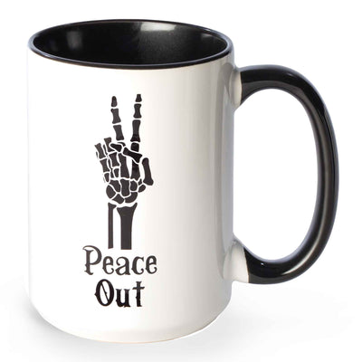 Peace Out Skeleton Hand Mug - Femail Creations