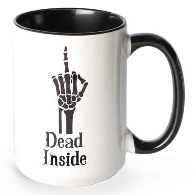 Dead Inside Middle Finger Skeleton Hand Mug - Femail Creations