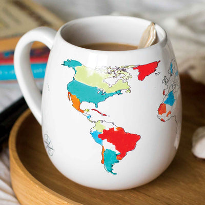 World Map Color In Mug - Femail Creations