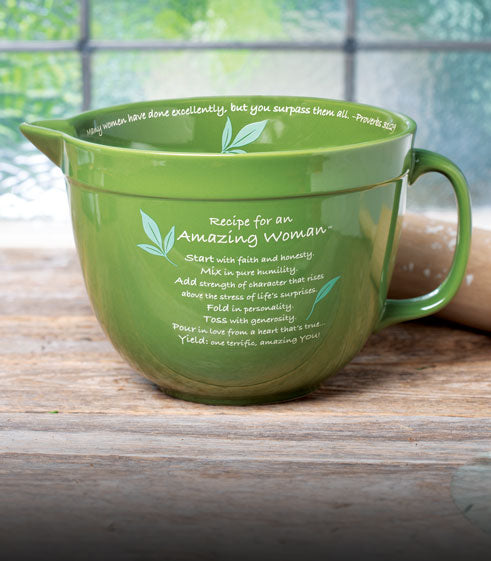 Amazing Woman Mixing Bowl in Green