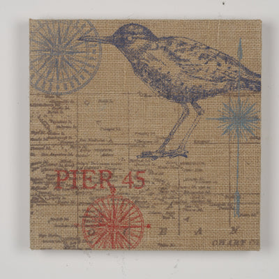 Bird Burlap Plaque - Femail Creations
