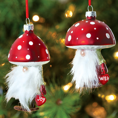 Mushroom Gnome Head Ornaments - Femail Creations