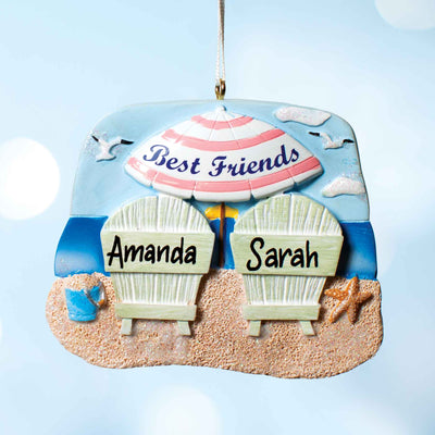 Best Friends Beach Chair Ornament - Femail Creations