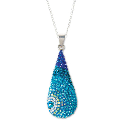 Mosaic Stone Blue Pendant Necklace - Femail Creations