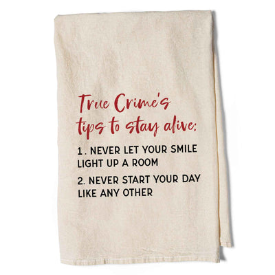 True Crime Tips Tea Towel - Femail Creations