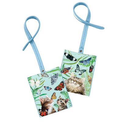 Butterfly And Kitten Friends Luggage Tag - Femail Creations