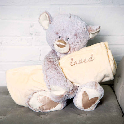 Teddy and Blanket Set Neutral - Femail Creations