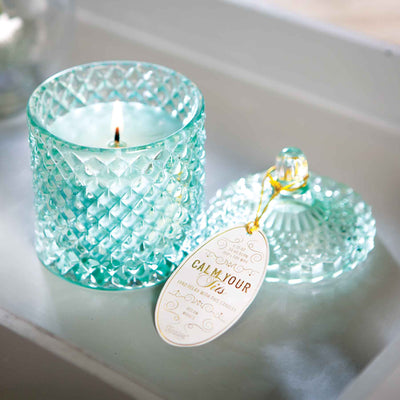 Calm Your Tits Soy Candle in Cut Crystal Votive - Femail Creations