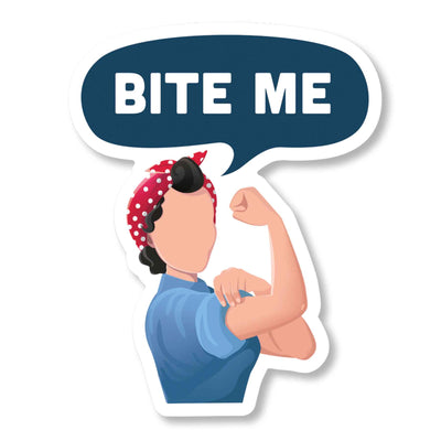Rosie the Riveter Bite Me Sticker - Femail Creations